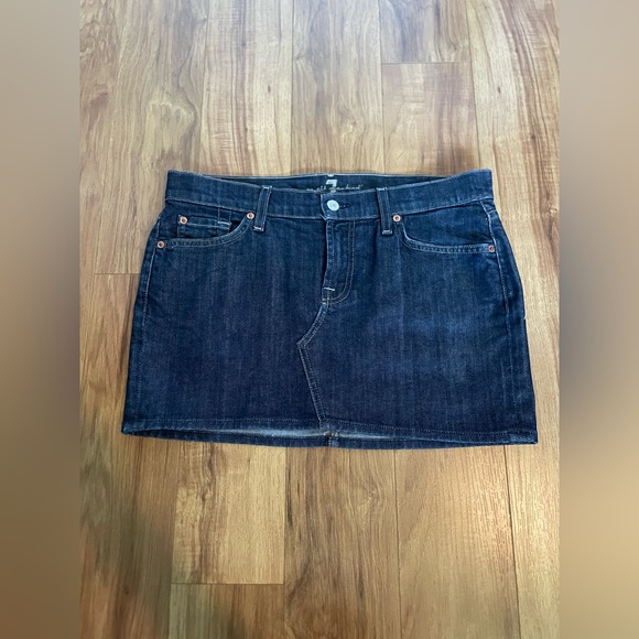 7 FOR ALL MANKIND Womens Light Blue Mini Skirt